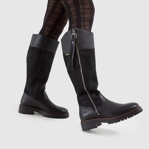 NIB Barbour Ingrid Tall Knee-High Boots Leather and Suede Size US 6 UK 4 EUR 37 - Picture 16 of 16